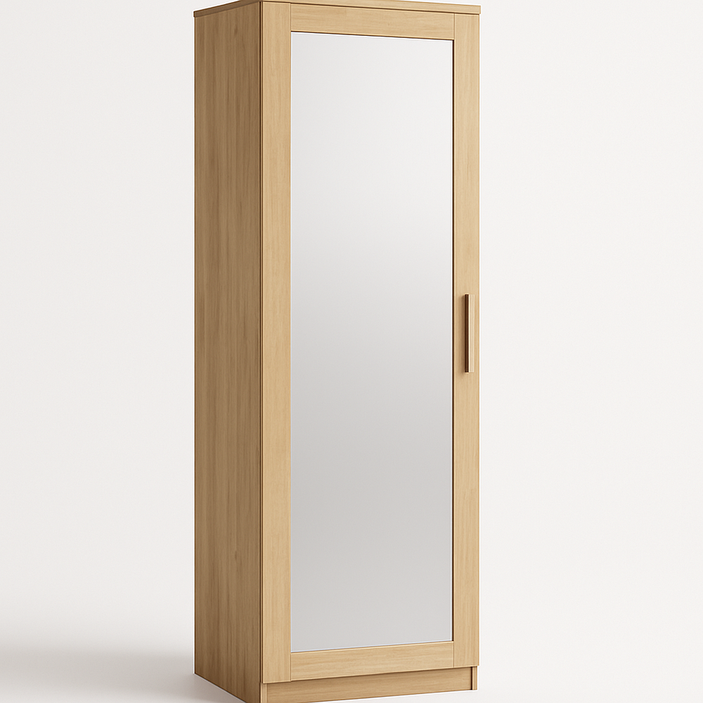 Armoire en bois avec porte miroir 60x40x180cm