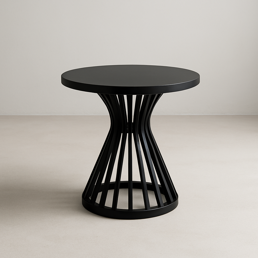 Table basse ronde métal noir design contemporain Diamètre 50cm