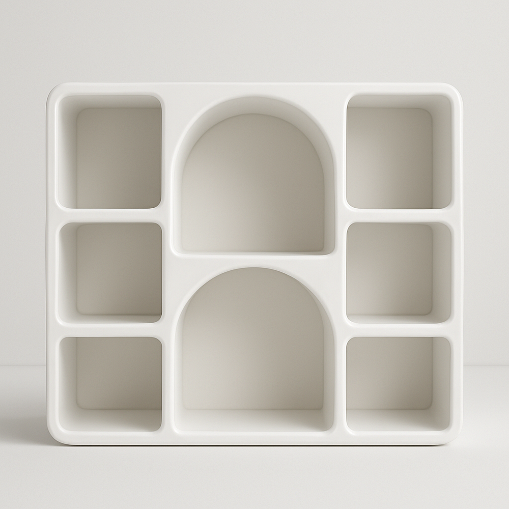 Etagère à Livres Rectangulaire en Plastique Blanc