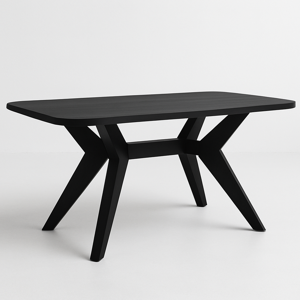 Table rectangulaire bois MDF noir moderne 150x90cm