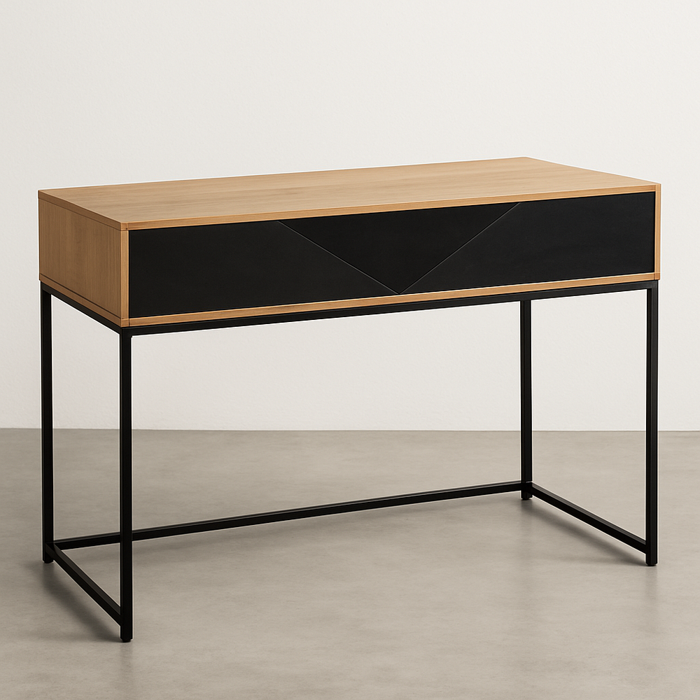 Bureau rectangulaire 120x50x75 cm Chêne/Métal Noir