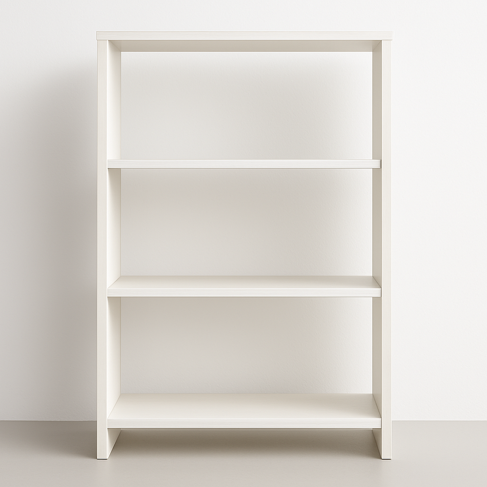 Etagère en bois 3 niveaux Blanc Rectangulaire