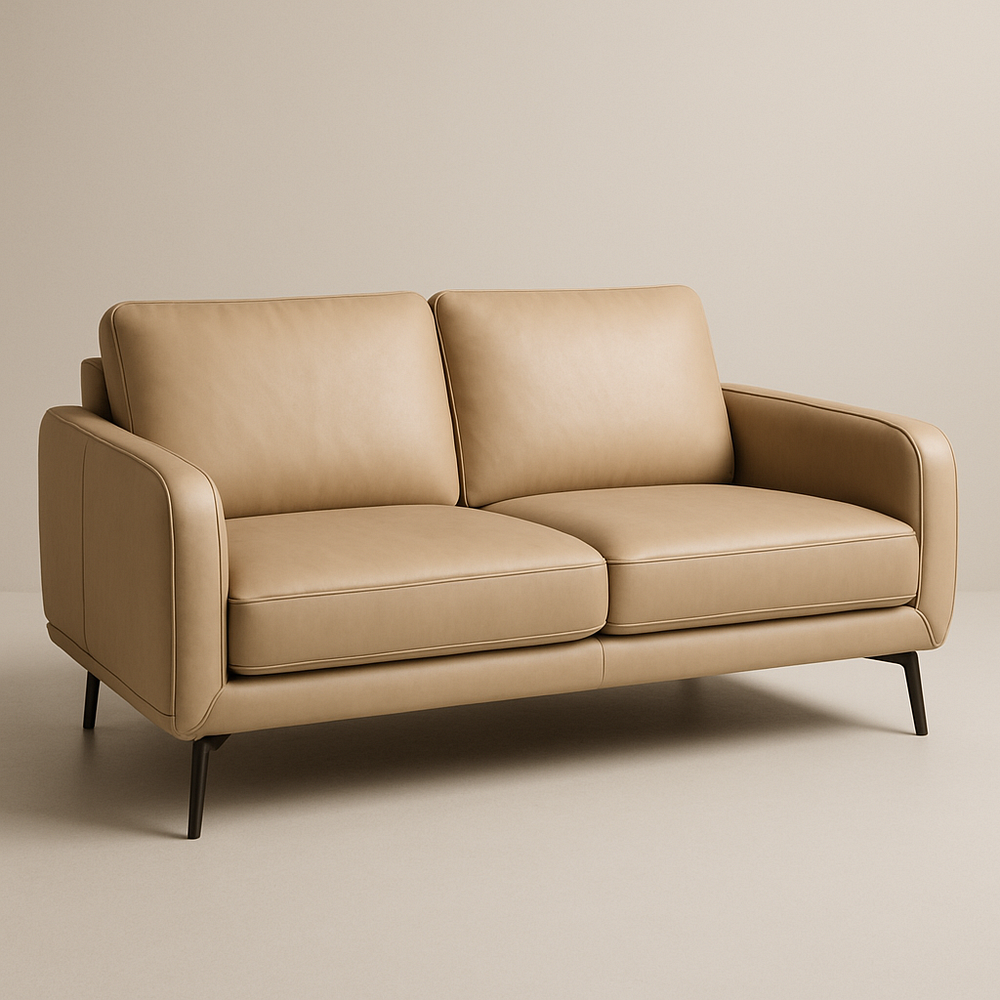 Canapé 2 Places Cuir Synthétique Beige