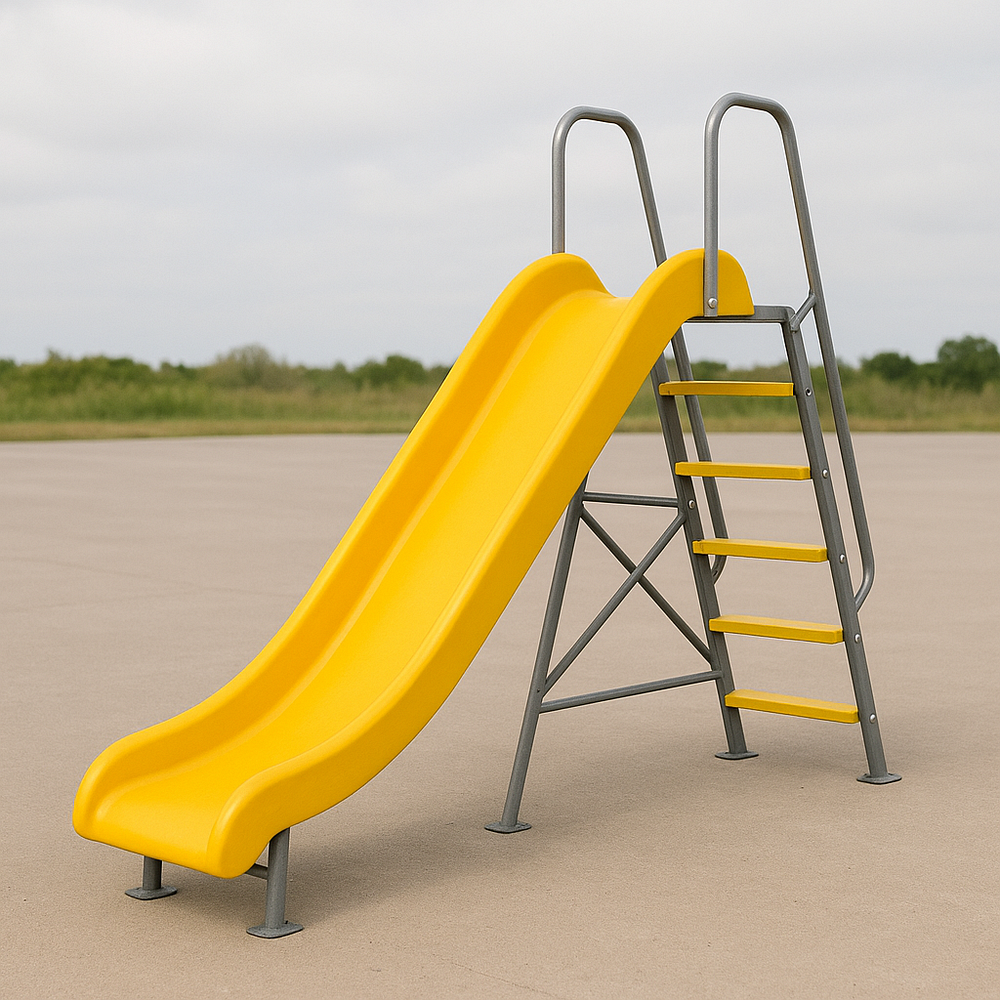 Toboggan Enfant Plastique Jaune Métal Extérieur 150x50 cm