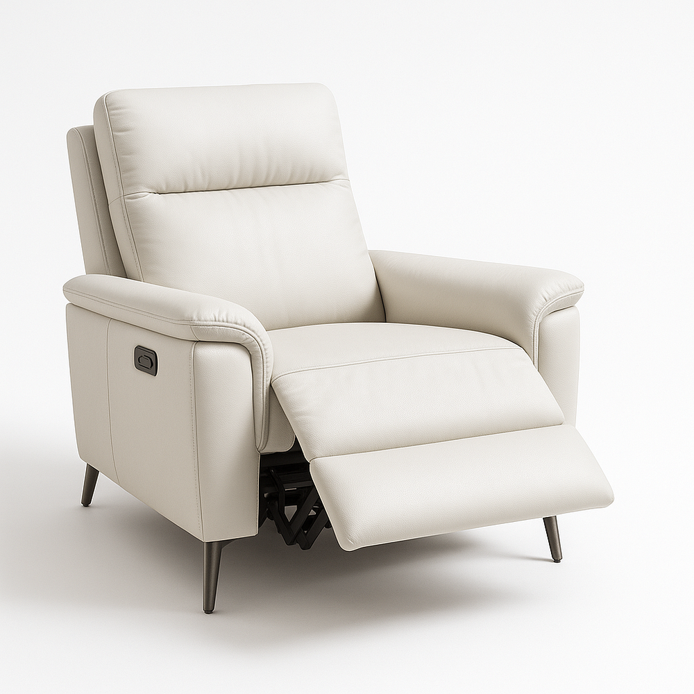 Fauteuil Relaxation Cuir réglable Blanc