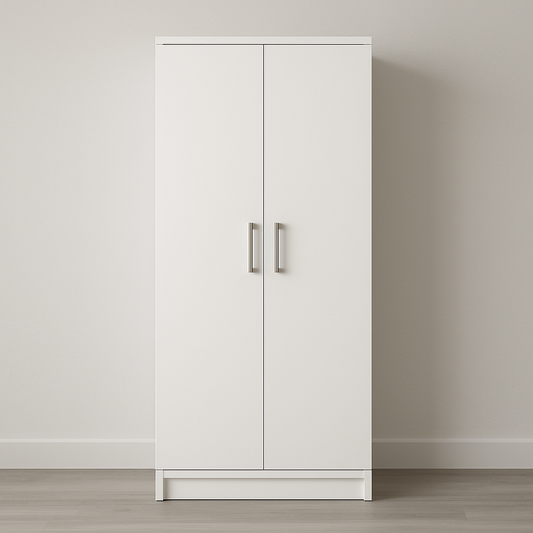 Armoire à deux portes en bois MDF Blanc Mat 180x80x50 cm