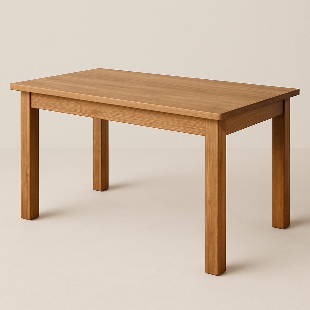 Table rectangulaire en bois massif 120x75x75 cm Chêne Clair