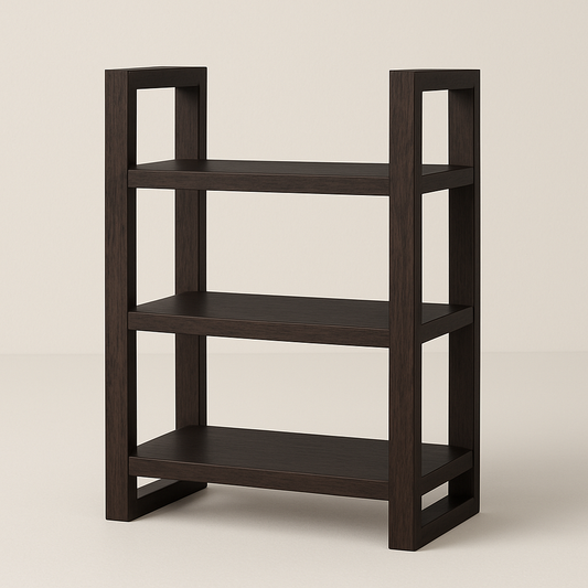 Etagère 3 niveaux bois foncé rectangulaire 80x30x90 cm