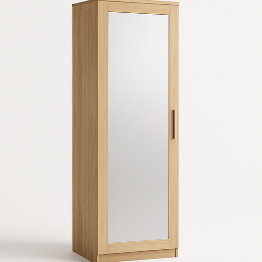 Armoire en bois avec porte miroir 60x40x180cm