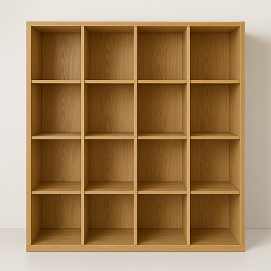 Bibliothèque en Bois Chêne 12 Compartiments 180x150x35 cm