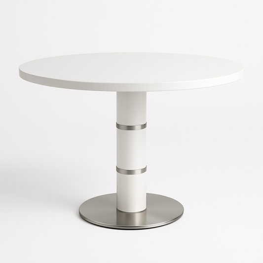 Table ronde blanche métal 80cm intérieur