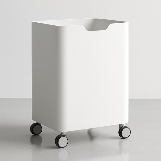 Chariot de rangement en métal avec roulettes Blanc