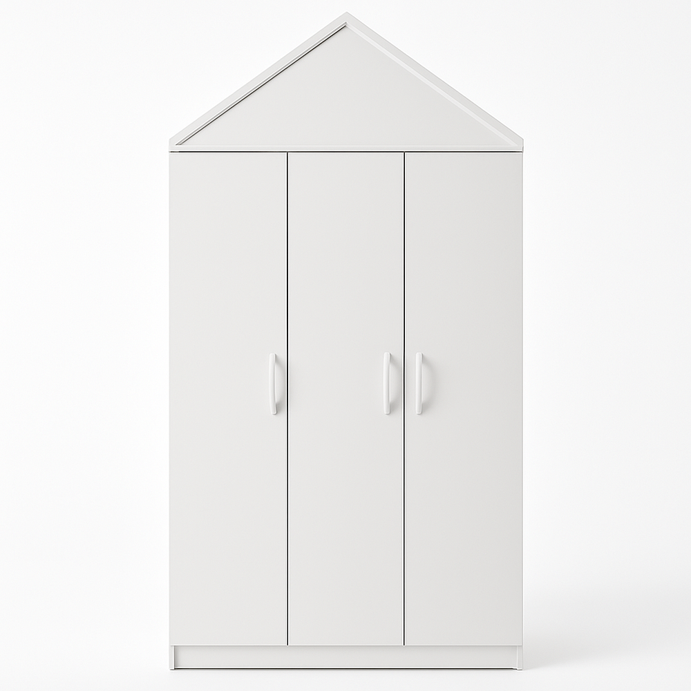 Armoire triangulaire en MDF blanc 180x90x50cm