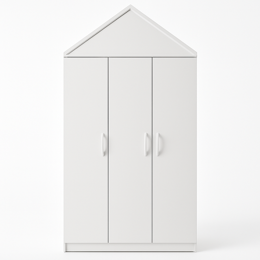 Armoire triangulaire en MDF blanc 180x90x50cm