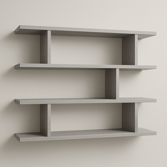 Etagère murale rectangulaire bois composite gris 90cm