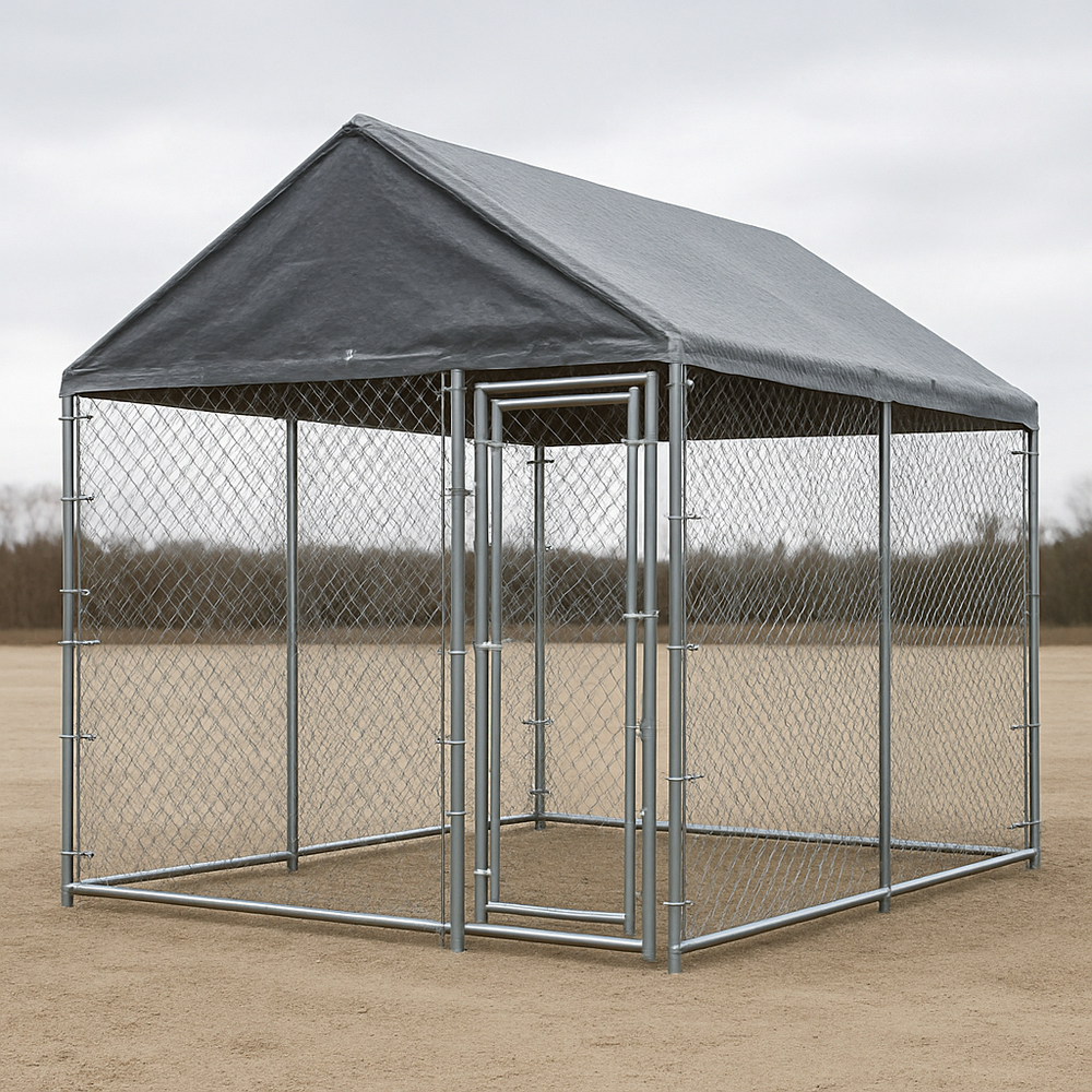 Enclos pour Animaux 240x240x240 cm Gris Métal Maille