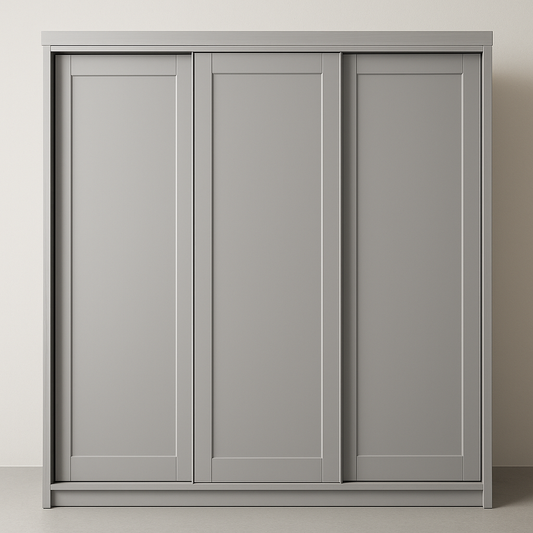 Armoire à portes coulissantes 3 panneaux Gris Métal 180x200x60 cm