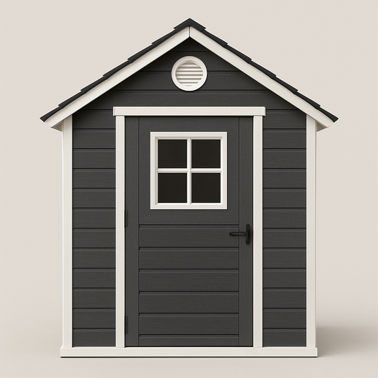 Abri de jardin en bois composite rectangulaire 180x200cm Gris/Blanc