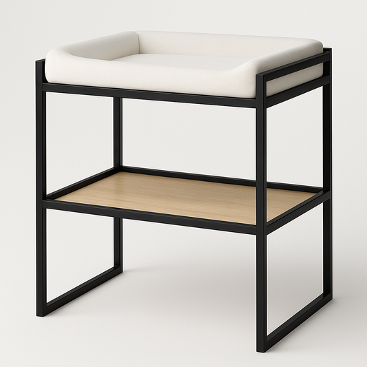 Table à langer métal/bois 80x50x85 cm Blanc/Noir