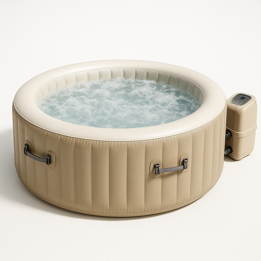 Spa gonflable rond PVC 196x71 cm beige