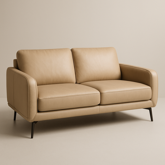 Canapé 2 Places Cuir Synthétique Beige