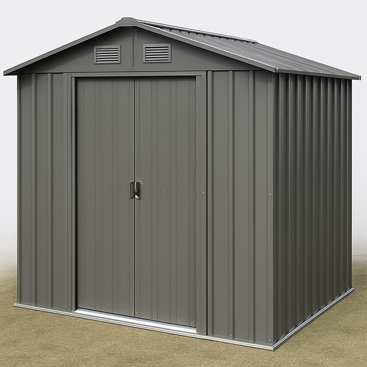 Abri de Jardin Métal Gris 2x2m Rectangulaire