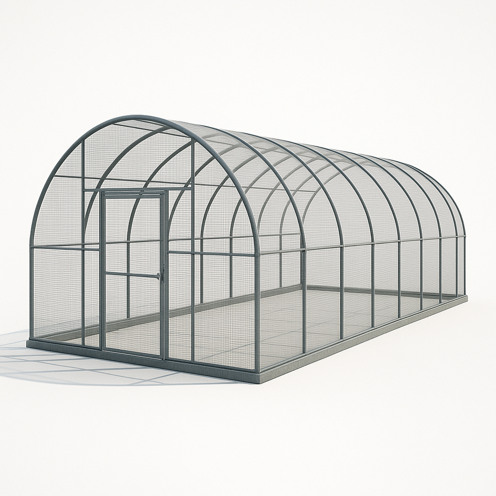 Serre Tunnel 300x600x250 cm Métal Gris Jardin